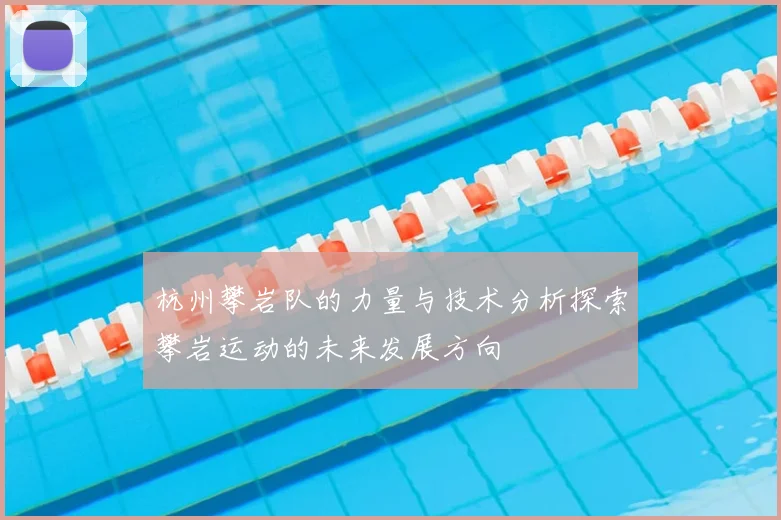 杭州攀岩队的力量与技术分析探索攀岩运动的未来发展方向