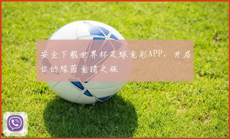 安全下载世界杯足球竞彩APP，开启你的绿茵竞猜之旅